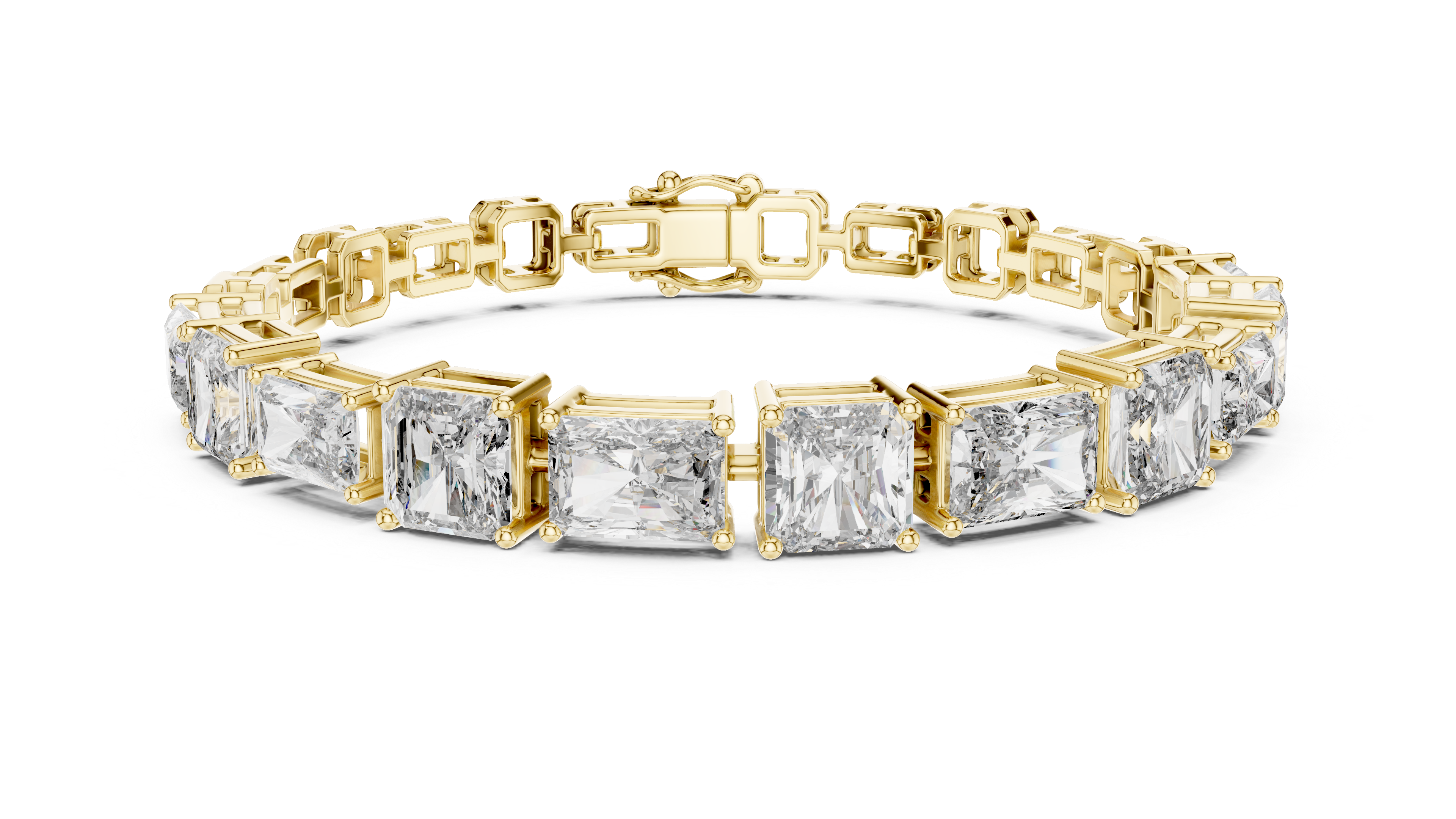 Tennis 1 CT VVS Moissanite Emerald & Baguette Cut Diamond Unique Design Unisex Bracelet