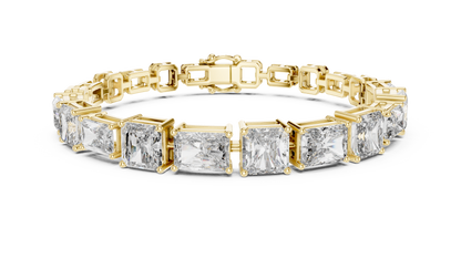Tennis 1 CT VVS Moissanite Emerald & Baguette Cut Diamond Unique Design Unisex Bracelet