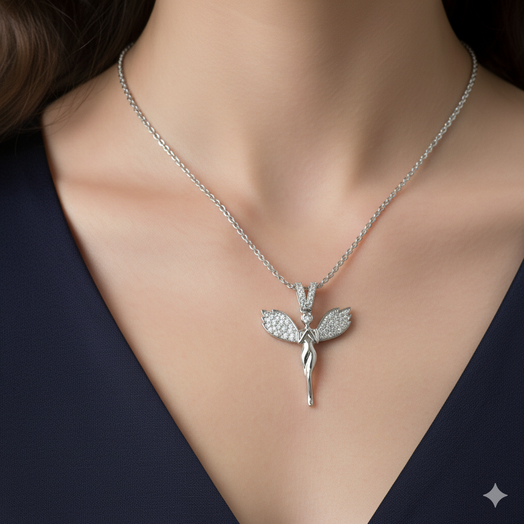 Angel Wings vvs Moissanite Diamond Pendant