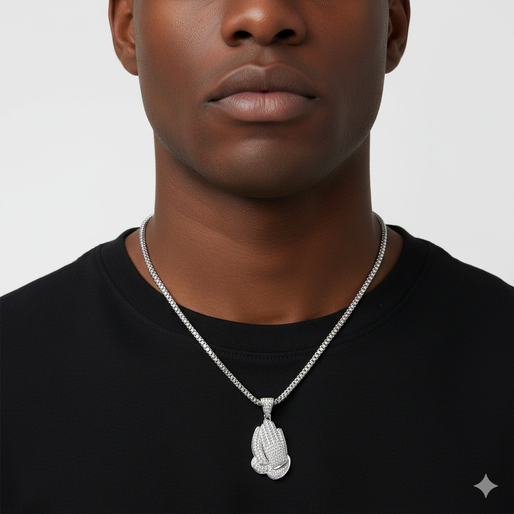 VVS Moissanite Diamond Hand Gesture Custom Design Pendant