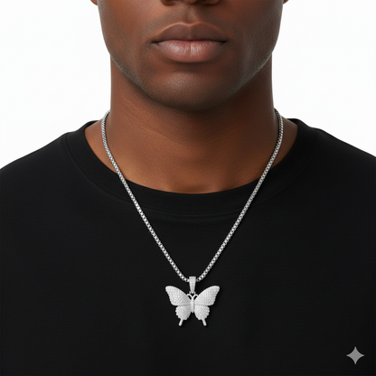 Butterfly VVS Moissanite Diamond Pendant Necklace