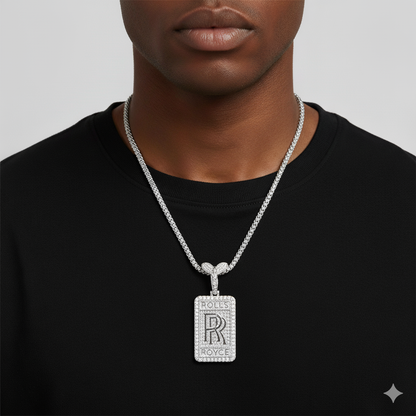 Rolls Royce Logo VVS Moissanite Diamond Unique Custom Design Pendant