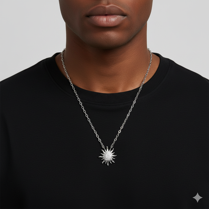 Radiant Sunburst VVS Moissanite Diamond Pendant Diamond Dazzling Sun Jewelry