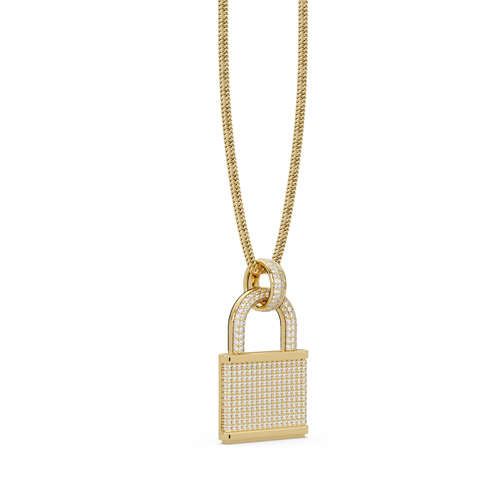 3 Ct vvs  Moissanite Diamond Lock Men's  Pendant