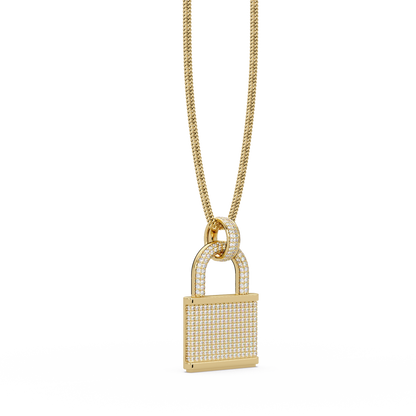 3 Ct vvs  Moissanite Diamond Lock Men's  Pendant
