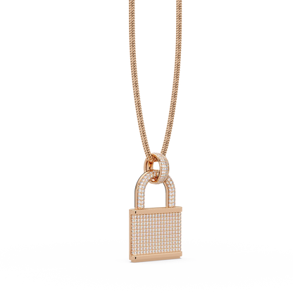 3 Ct vvs  Moissanite Diamond Lock Men's  Pendant