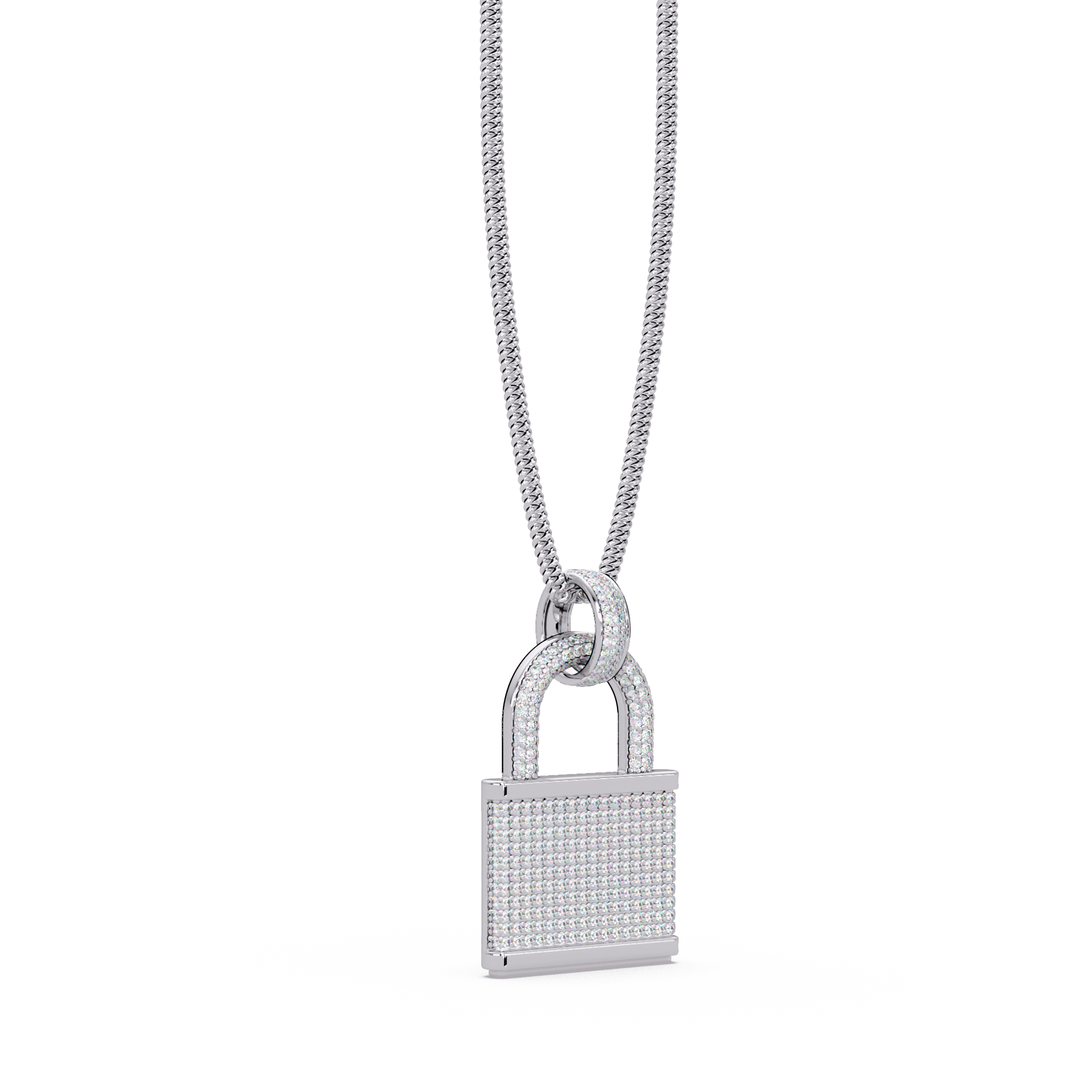3 Ct vvs  Moissanite Diamond Lock Men's  Pendant