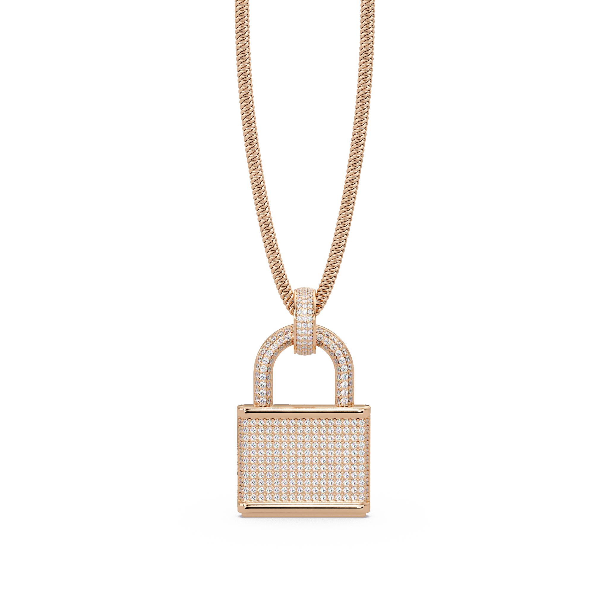 3 Ct vvs  Moissanite Diamond Lock Men's  Pendant