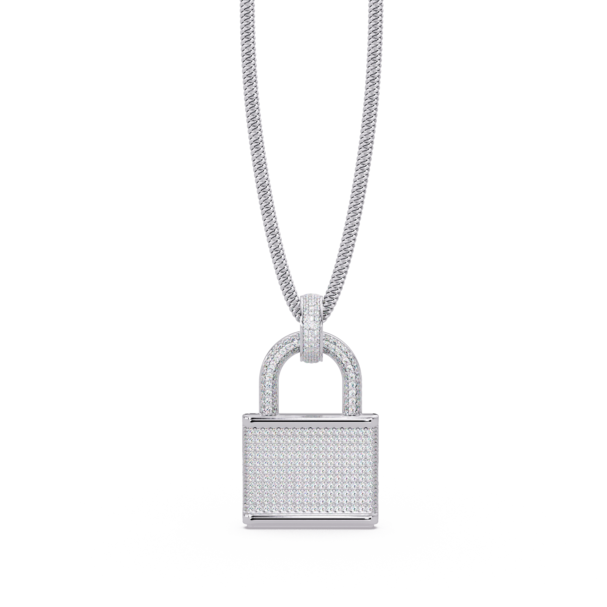3 Ct vvs  Moissanite Diamond Lock Men's  Pendant