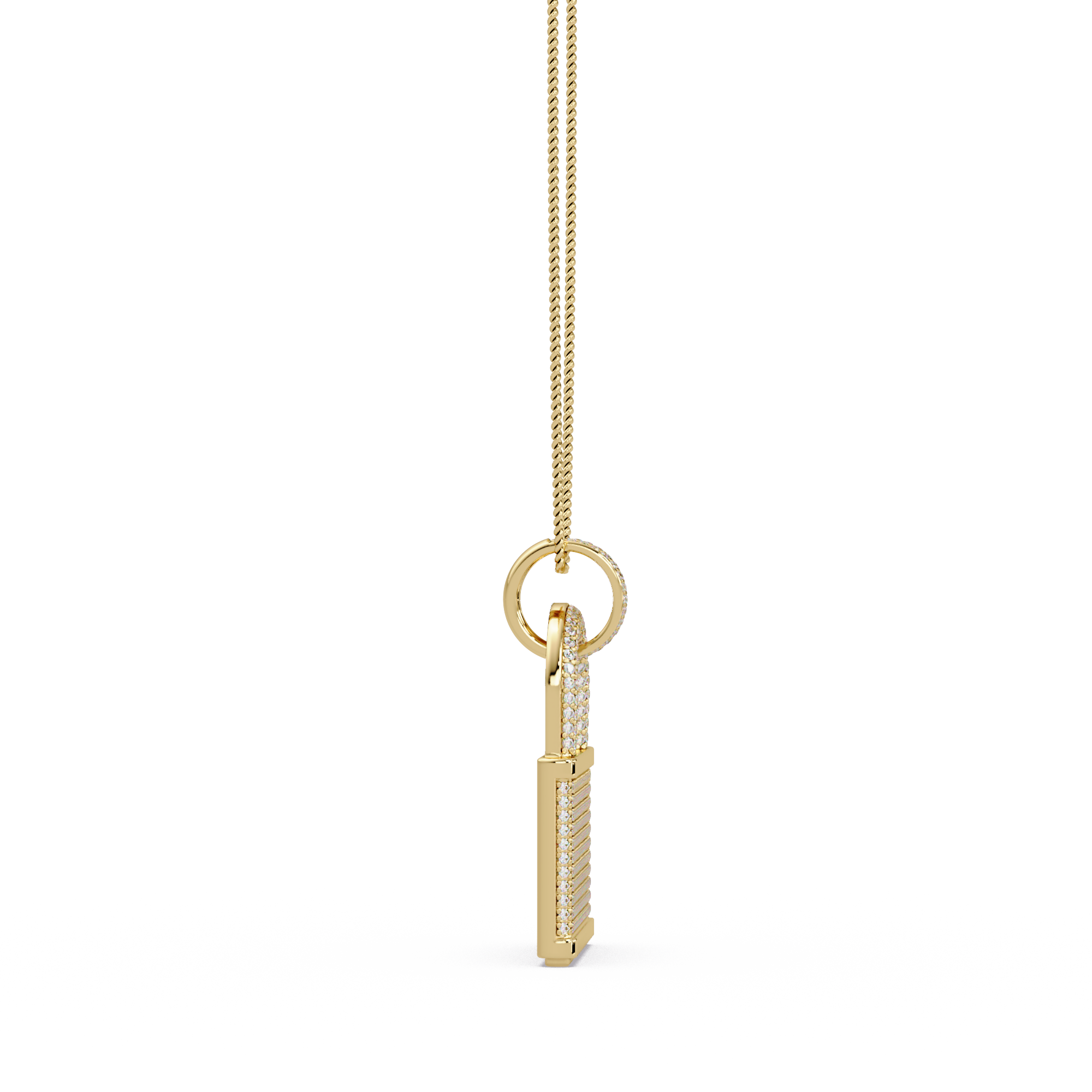 3 Ct vvs  Moissanite Diamond Lock Men's  Pendant