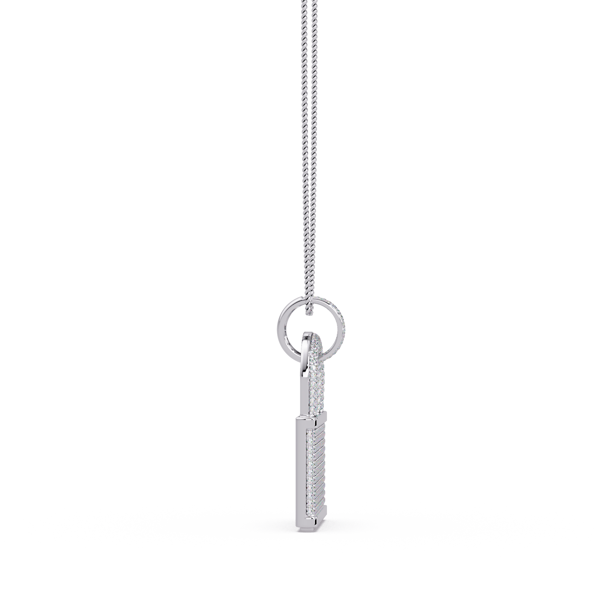 3 Ct vvs  Moissanite Diamond Lock Men's  Pendant