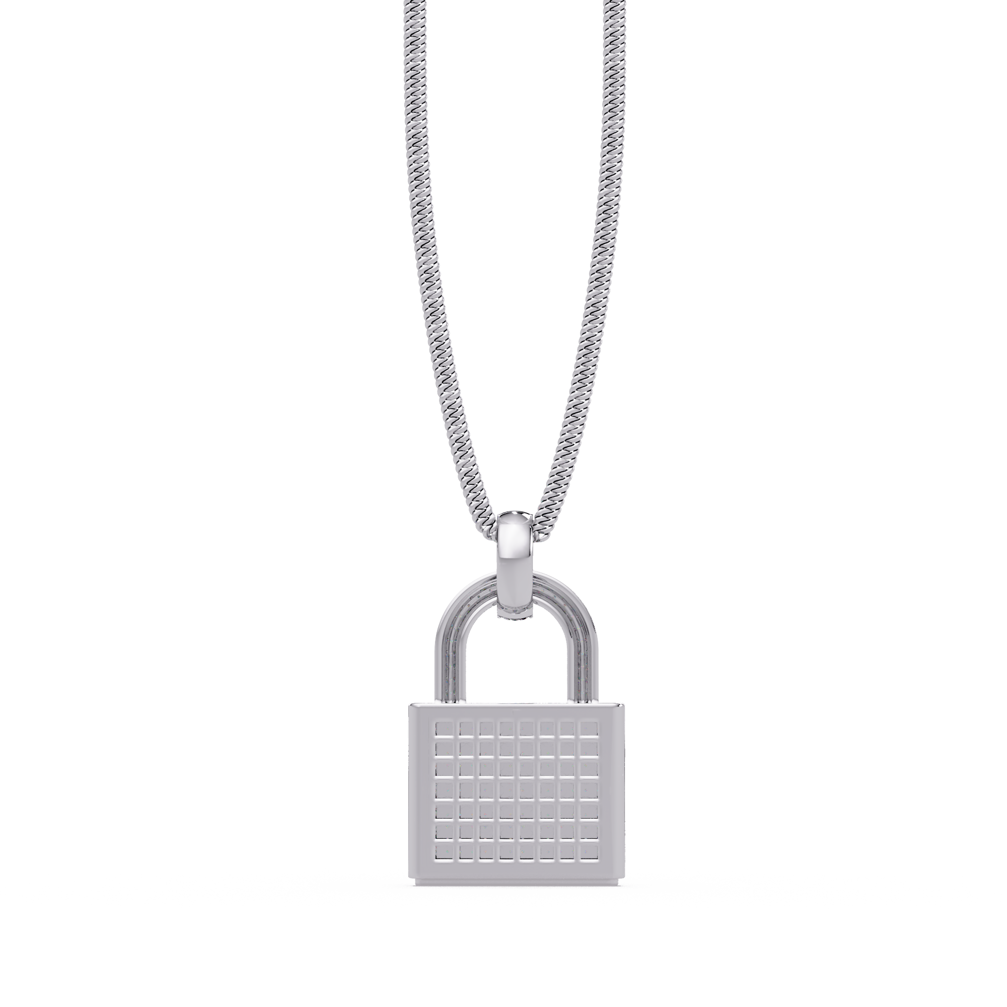 3 Ct vvs  Moissanite Diamond Lock Men's  Pendant