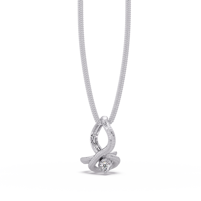 Twist Rope Knot Pendant Necklace with vvs Moissanite Diamond