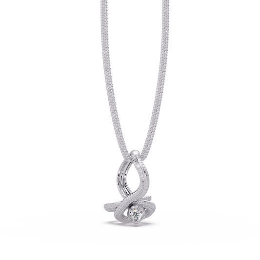 Twist Rope Knot Pendant Necklace with vvs Moissanite Diamond