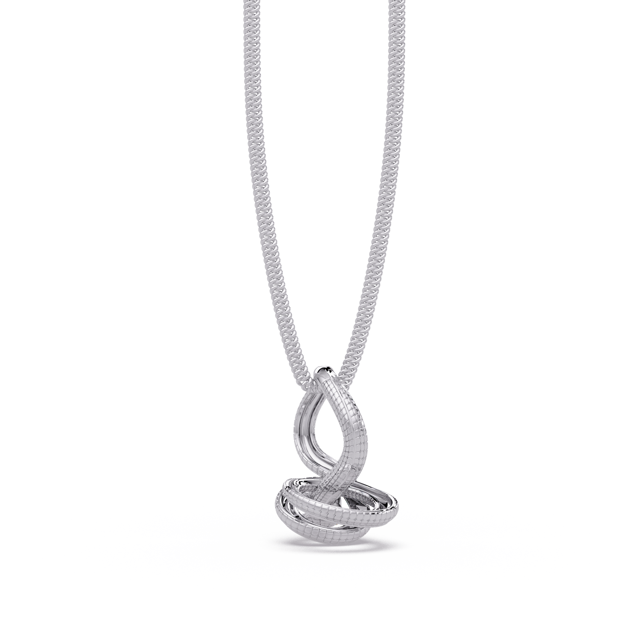 Twist Rope Knot Pendant Necklace with vvs Moissanite Diamond