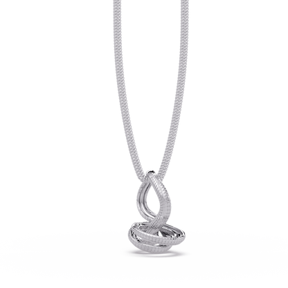 Twist Rope Knot Pendant Necklace with vvs Moissanite Diamond