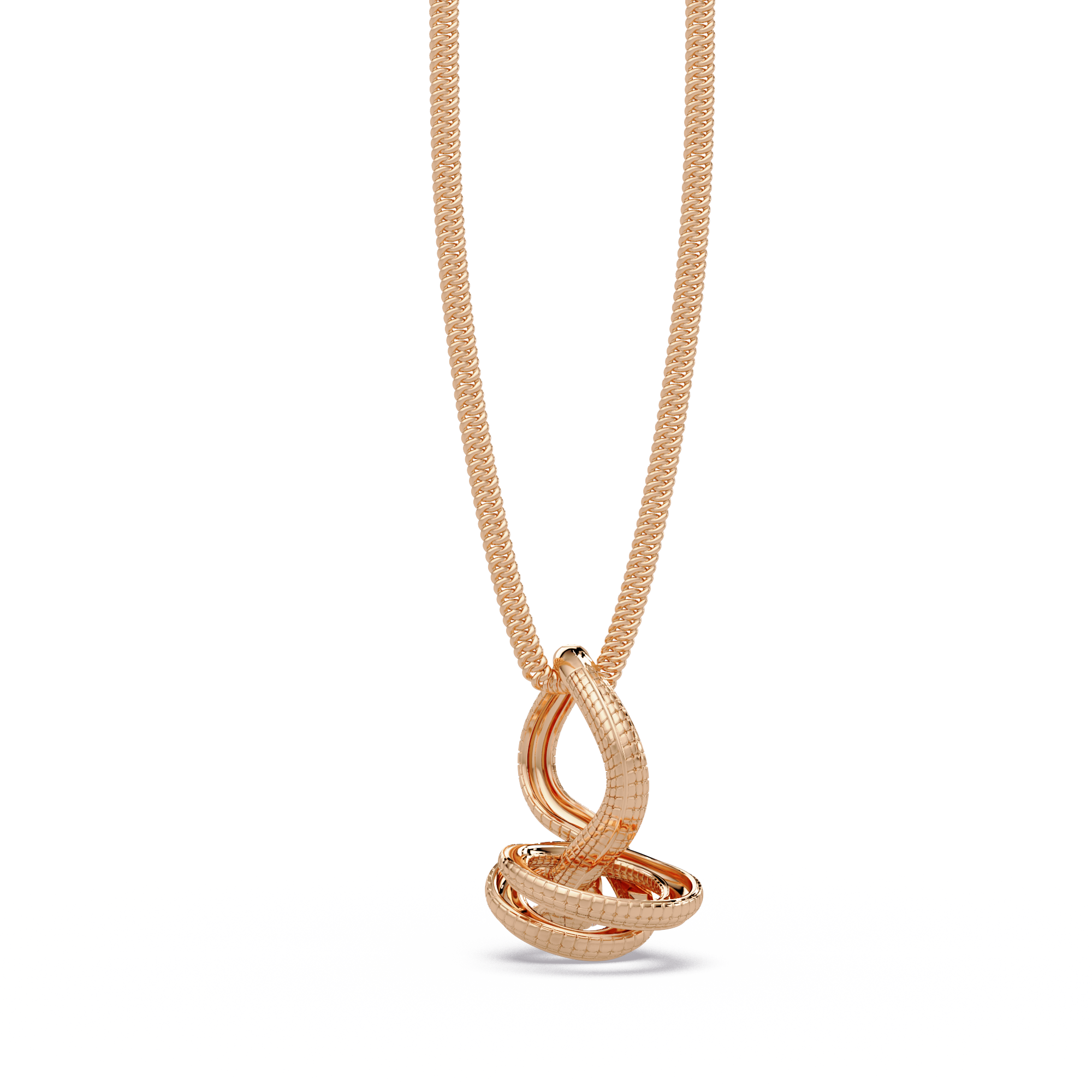 Twist Rope Knot Pendant Necklace with vvs Moissanite Diamond