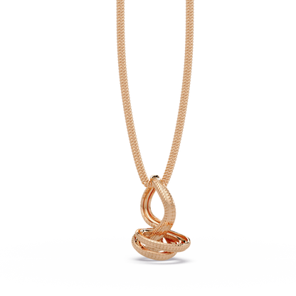 Twist Rope Knot Pendant Necklace with vvs Moissanite Diamond
