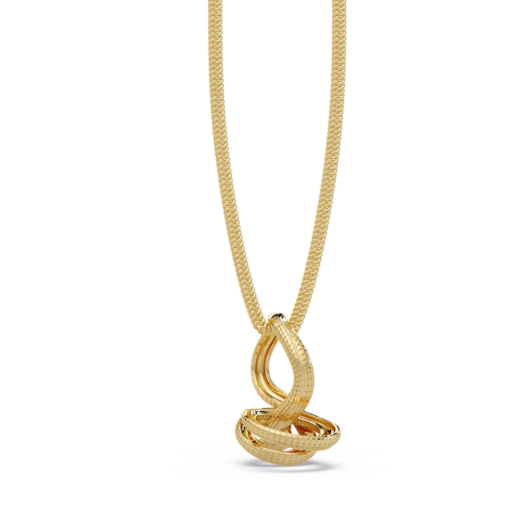 Twist Rope Knot Pendant Necklace with vvs Moissanite Diamond