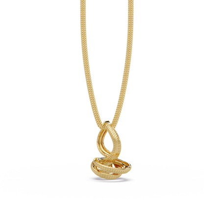 Twist Rope Knot Pendant Necklace with vvs Moissanite Diamond