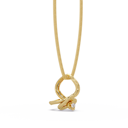 Twist Rope Knot Pendant Necklace with vvs Moissanite Diamond