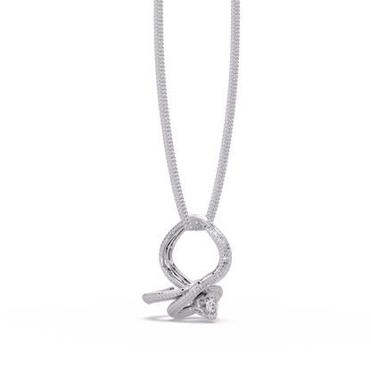 Twist Rope Knot Pendant Necklace with vvs Moissanite Diamond