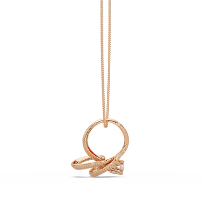 Twist Rope Knot Pendant Necklace with vvs Moissanite Diamond