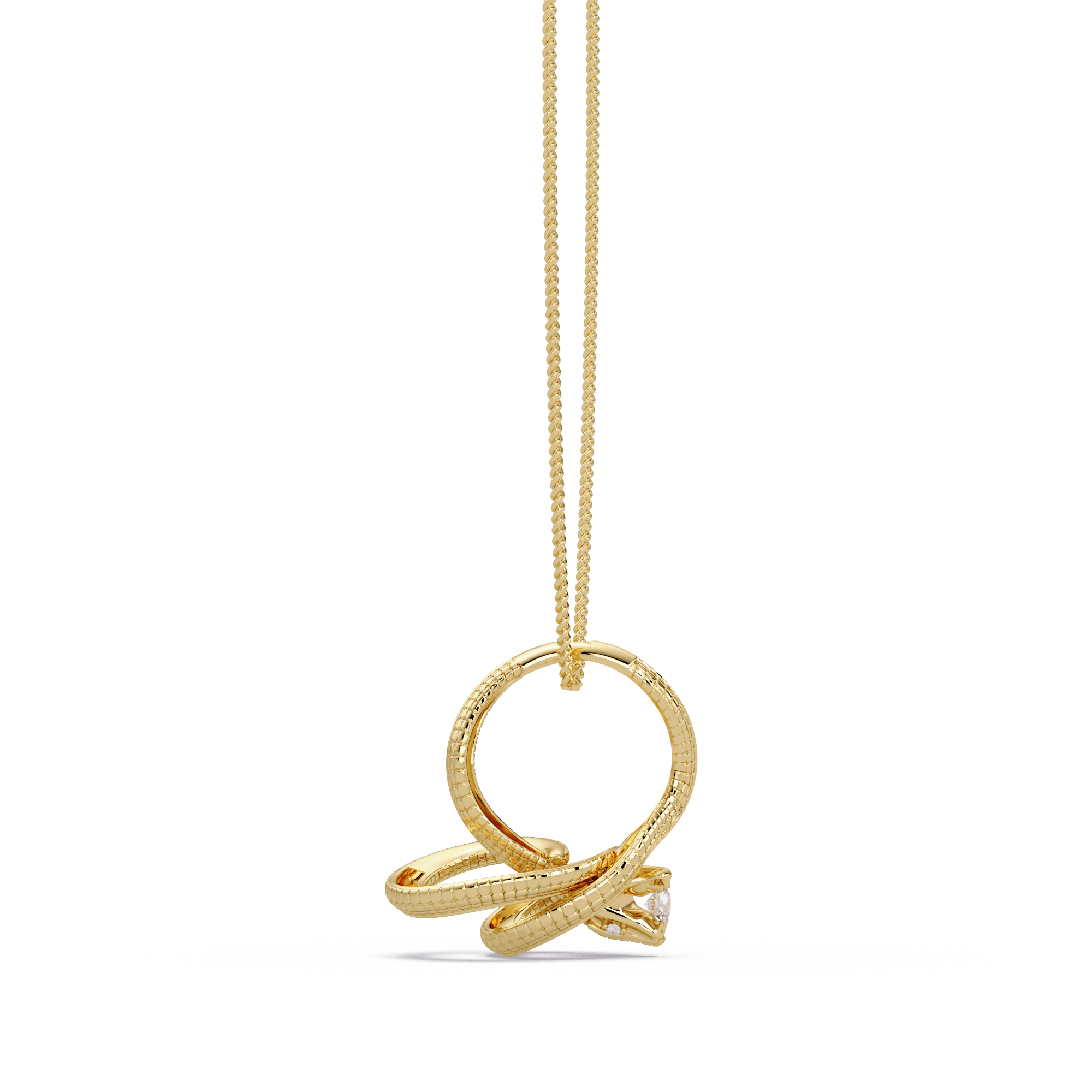 Twist Rope Knot Pendant Necklace with vvs Moissanite Diamond