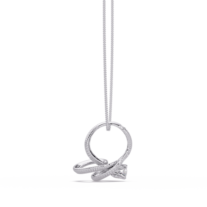 Twist Rope Knot Pendant Necklace with vvs Moissanite Diamond
