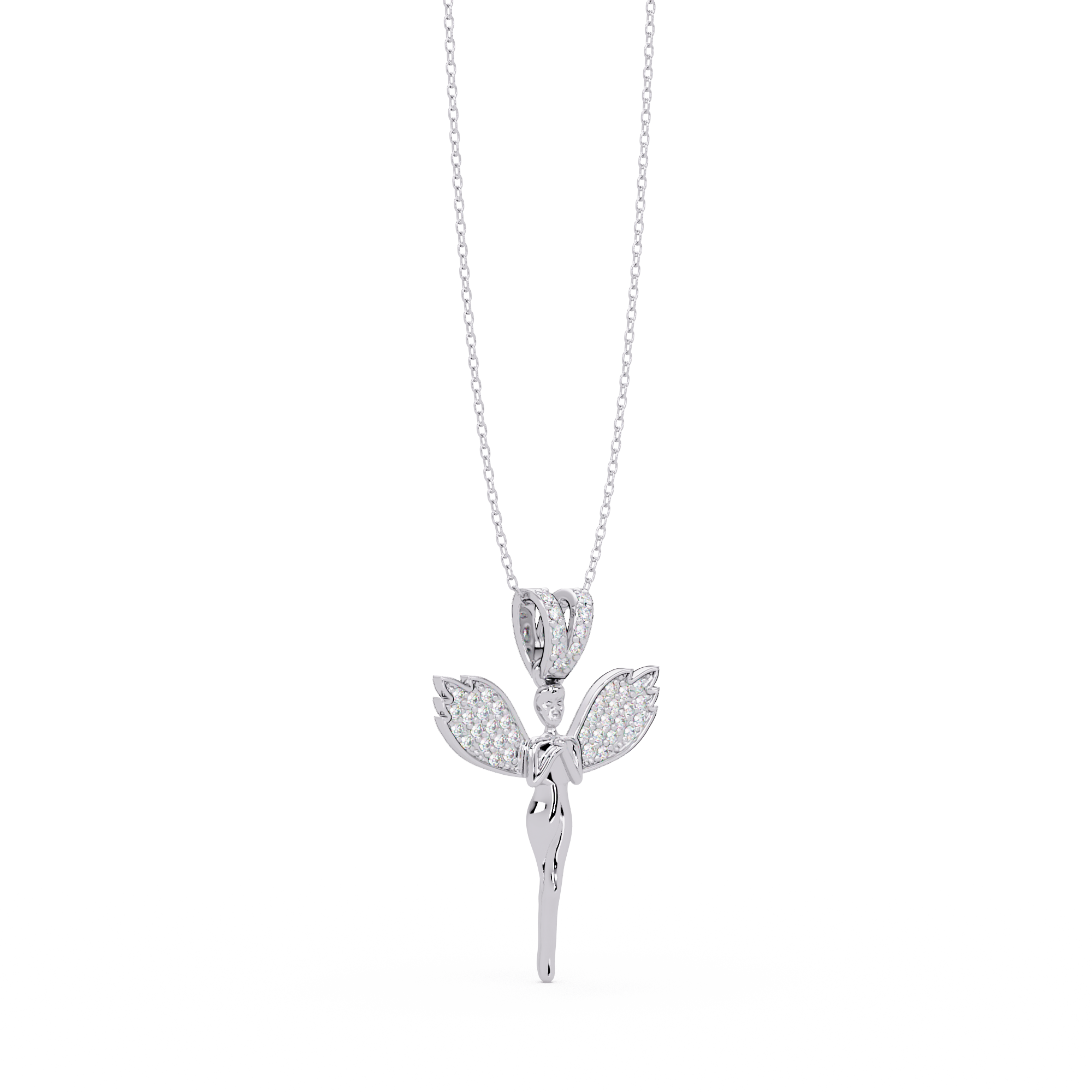 Angel Wings vvs Moissanite Diamond Pendant