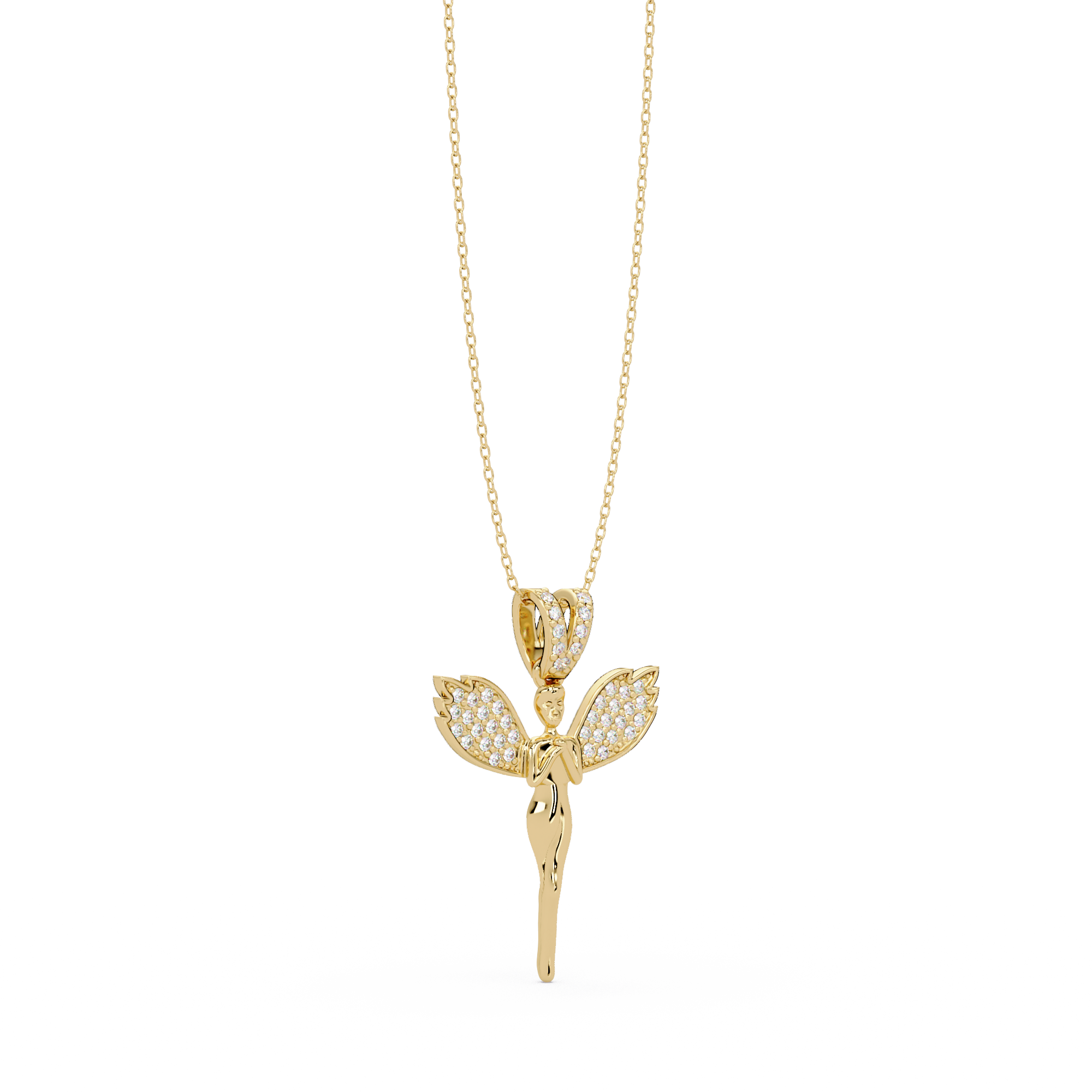 Angel Wings vvs Moissanite Diamond Pendant