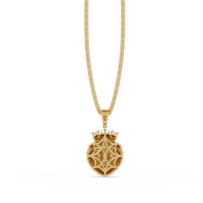 Crown Lion Head VVS Moissanite Diamond Statement Pendant