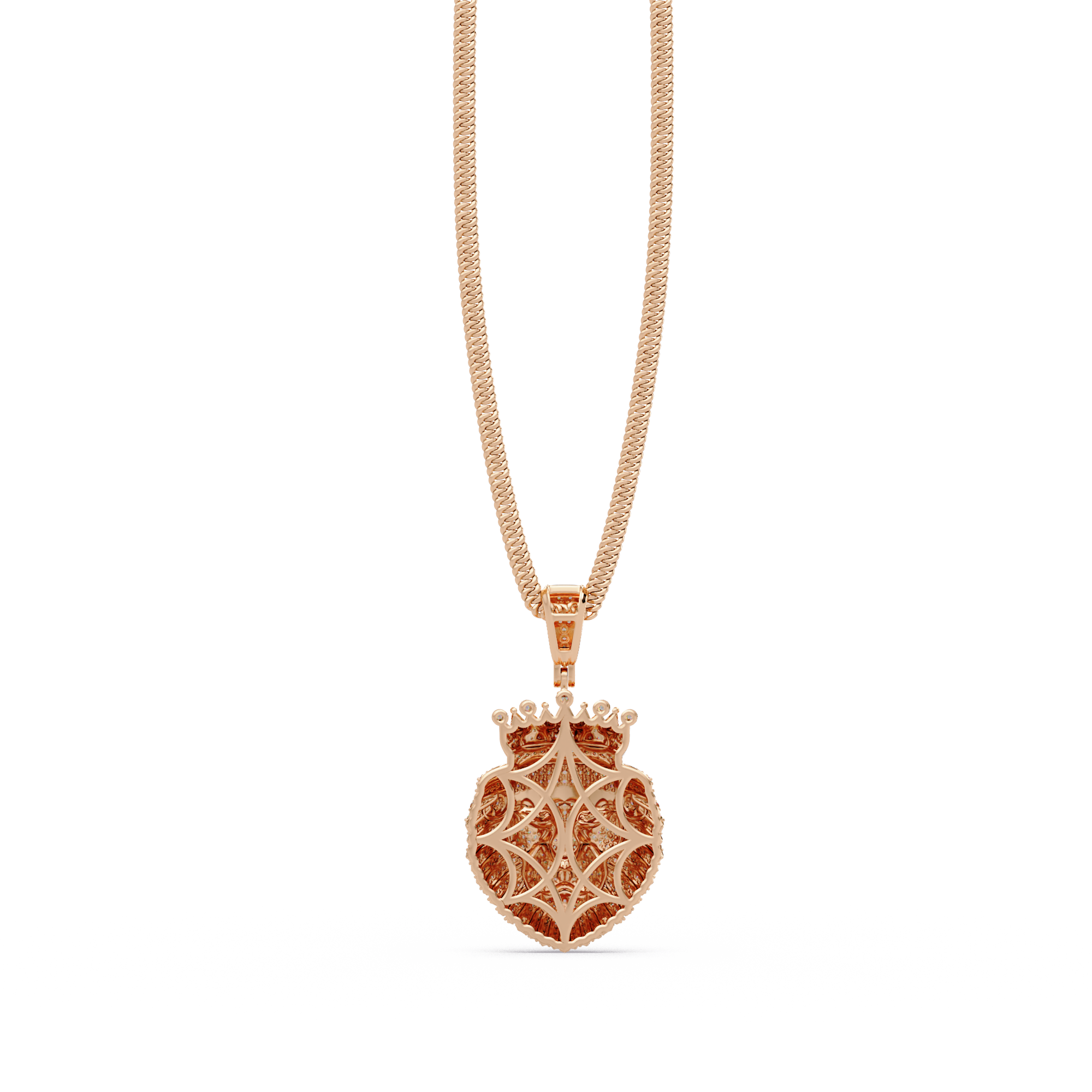 Crown Lion Head VVS Moissanite Diamond Statement Pendant