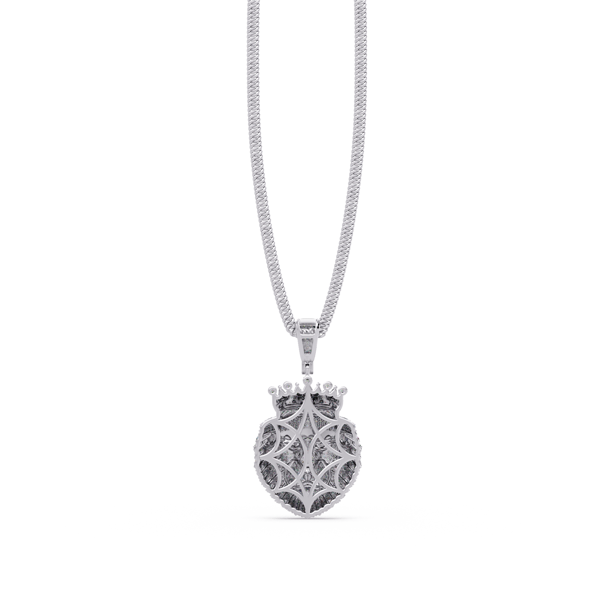 Crown Lion Head VVS Moissanite Diamond Statement Pendant
