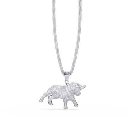 Majestic Ox VVS Moissanite Diamond Animal Love  Pendant