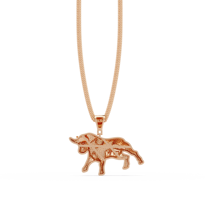 Majestic Ox VVS Moissanite Diamond Animal Love  Pendant