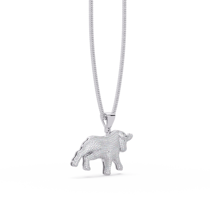 Majestic Ox VVS Moissanite Diamond Animal Love  Pendant