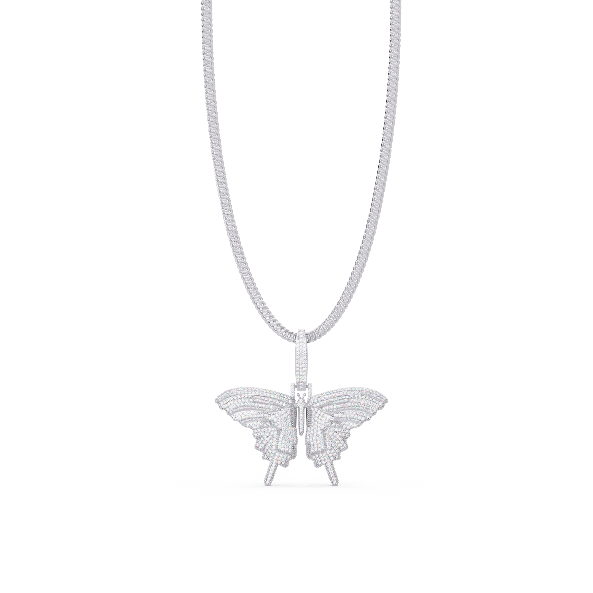 Butterfly VVS Moissanite Diamond Pendant Necklace