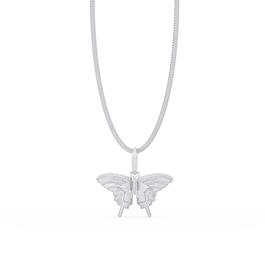 Butterfly VVS Moissanite Diamond Pendant Necklace