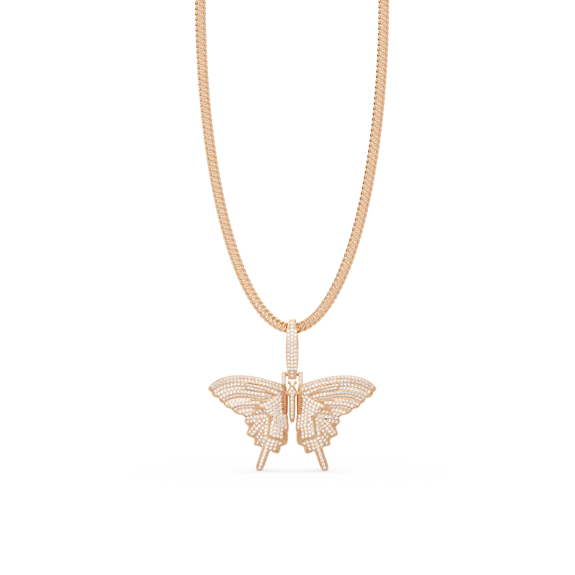 Butterfly VVS Moissanite Diamond Pendant Necklace