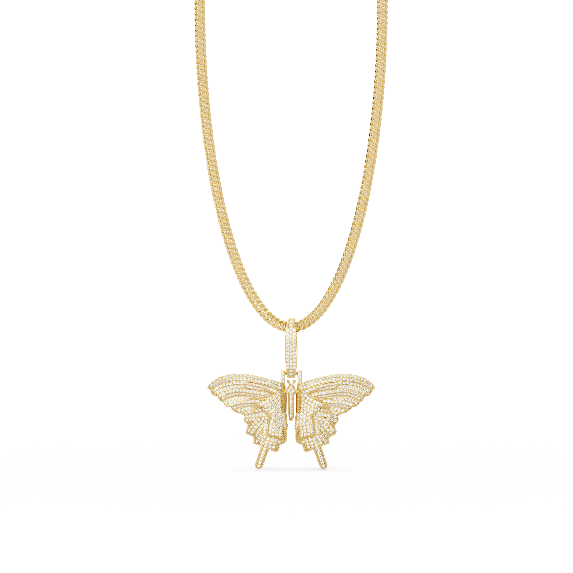 Butterfly VVS Moissanite Diamond Pendant Necklace