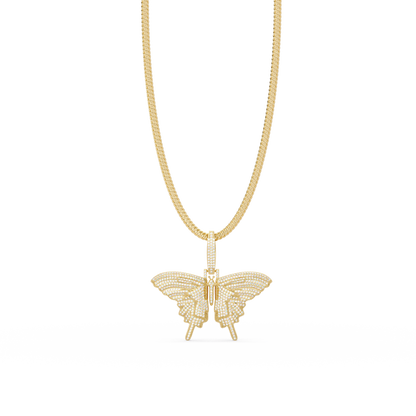 Butterfly VVS Moissanite Diamond Pendant Necklace