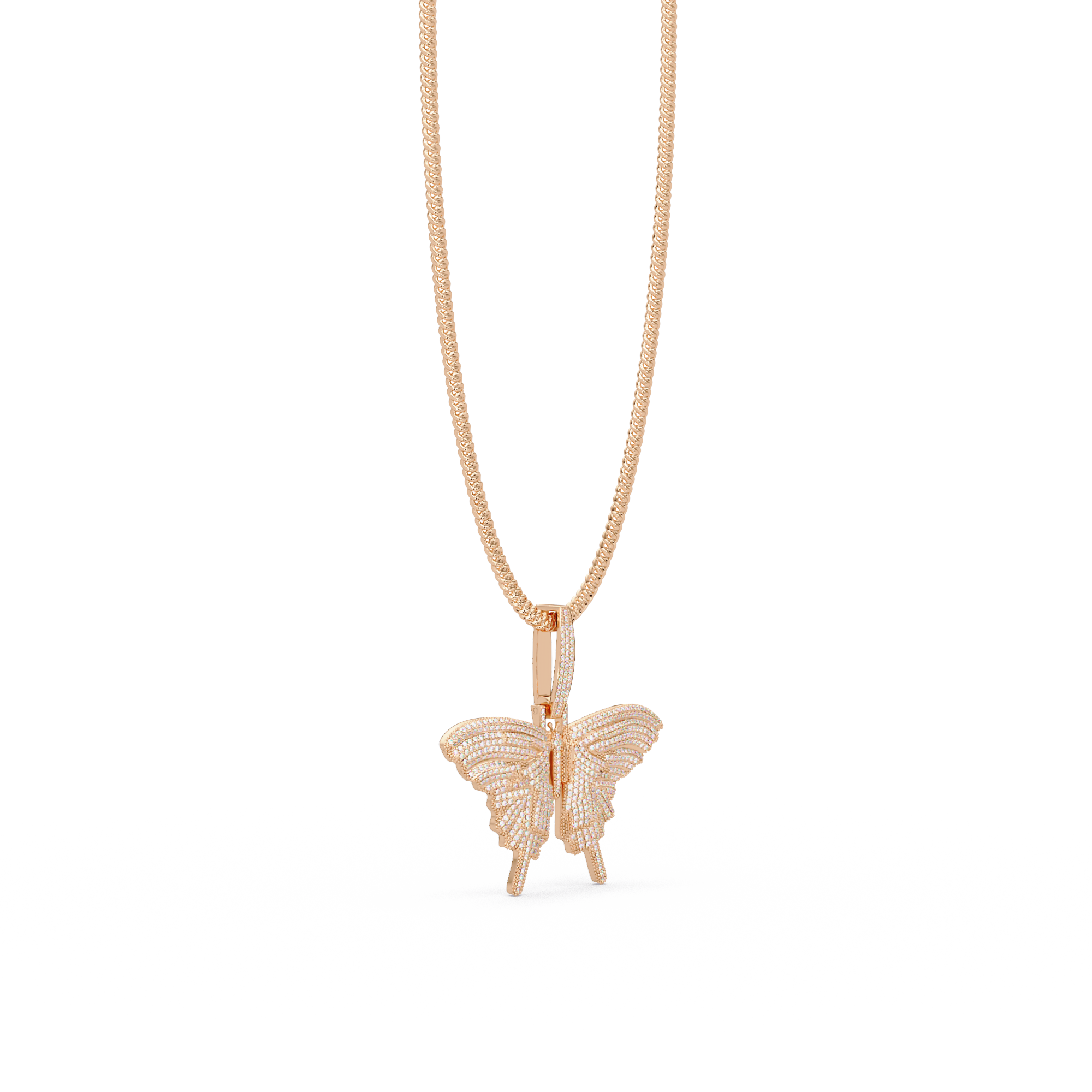 Butterfly VVS Moissanite Diamond Pendant Necklace