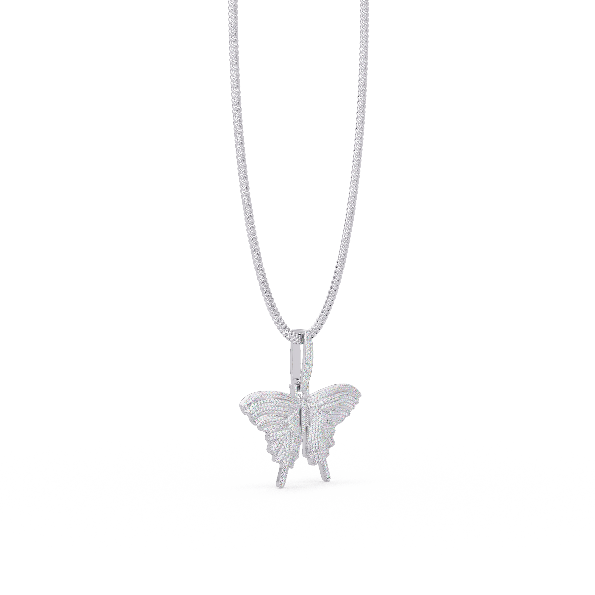 Butterfly VVS Moissanite Diamond Pendant Necklace