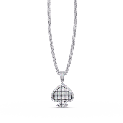Ace of Spades VVS Moissanite Diamond Luxury Pendant
