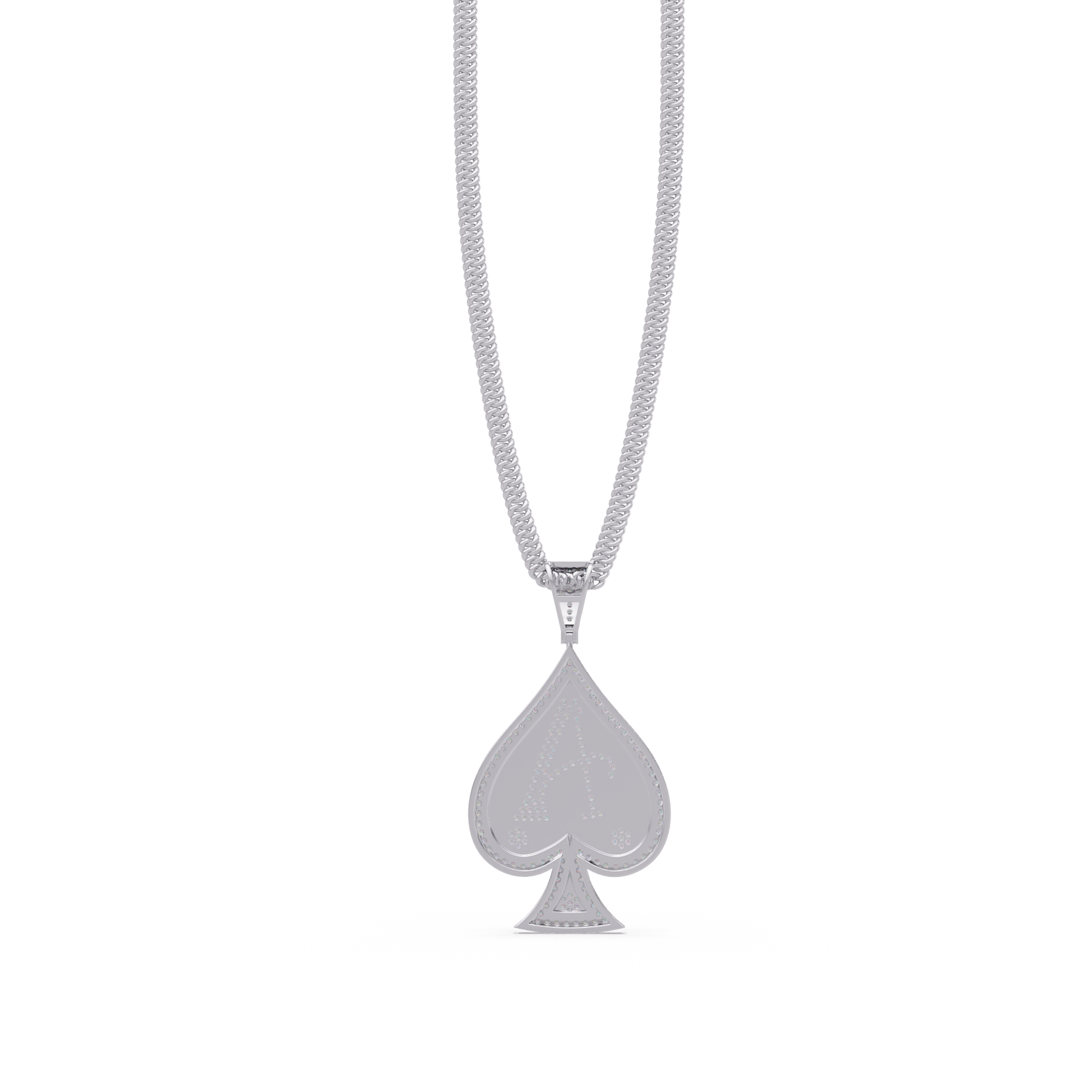 Ace “A” Font Custom  VVS Moissanite Diamond Spade Pendant Necklace