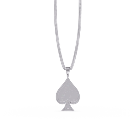 Ace “A” Font Custom  VVS Moissanite Diamond Spade Pendant Necklace