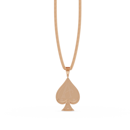 Ace “A” Font Custom  VVS Moissanite Diamond Spade Pendant Necklace