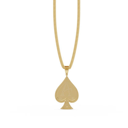 Ace “A” Font Custom  VVS Moissanite Diamond Spade Pendant Necklace
