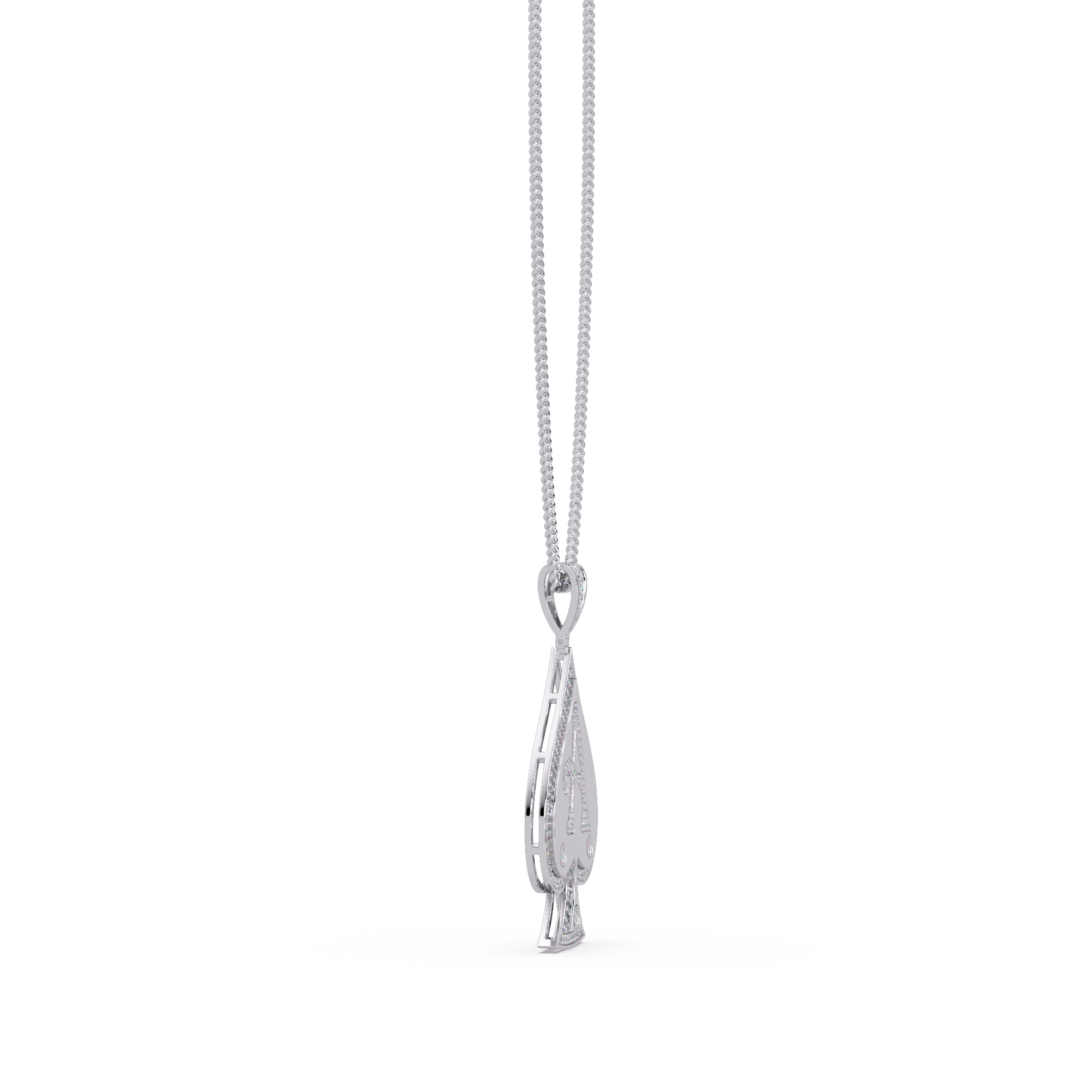 Ace “A” Font Custom  VVS Moissanite Diamond Spade Pendant Necklace